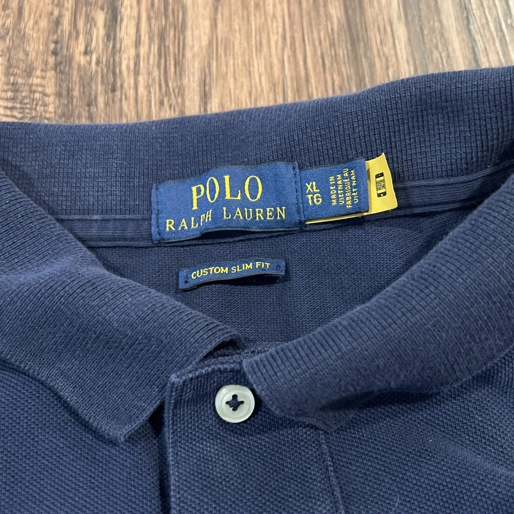 Polo Ralph Lauren Costume Slim Fit Triple Pony Polo Shirt Navy XL